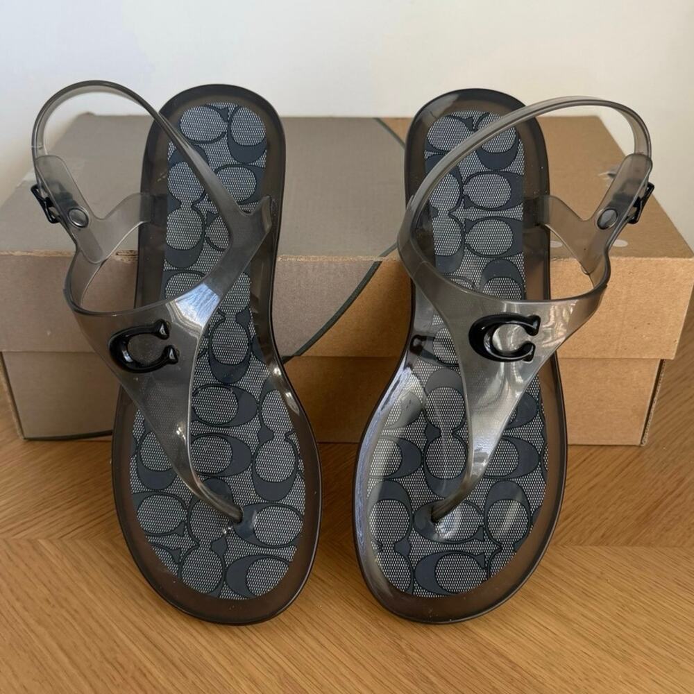 COACH Natalee Black/Transparent Women Jelly Sandals- SZ 7